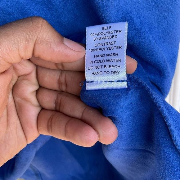 Anthropologie Joh NWT Audrey Suede Dress w/Pockets Cobalt Blue, Sz XL, MSRP $90 - Picture 7 of 9